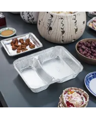 CASEROLE ALUMINIU CU 2 COMPARTIMENTE (100buc/set)