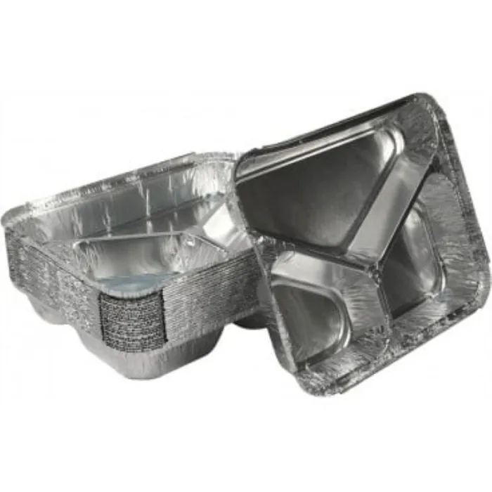 CASEROLE ALUMINIU CU 3 COMPARTIMENTE (100buc/set)