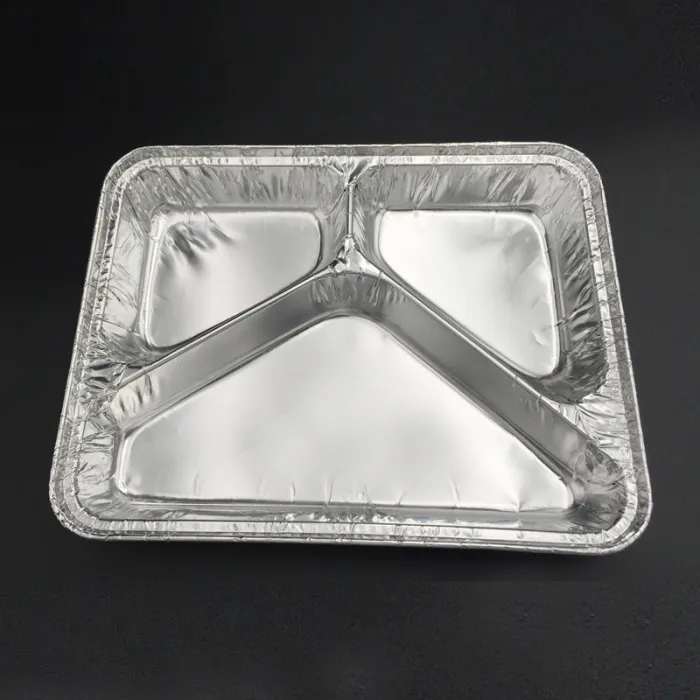 CASEROLE ALUMINIU CU 3 COMPARTIMENTE (100buc/set)