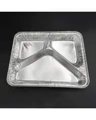 CASEROLE ALUMINIU CU 3 COMPARTIMENTE (100buc/set)