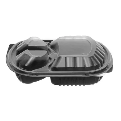 Caserole negre 2 compartimente + capac bombat – 50/set