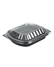 Caserole negre 1 compartiment + capac bombat – 50/set