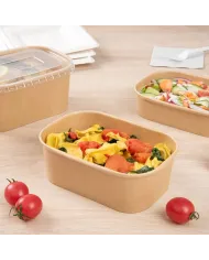 Caserole Kraft Natur ovale – 500/750/1000 cc, 50/set
