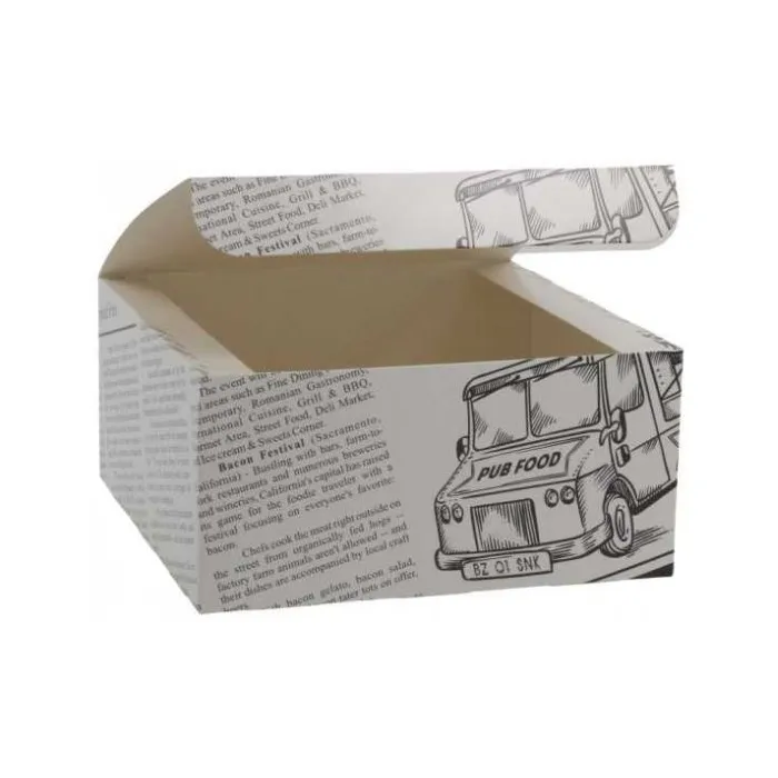 Cutii meniu carton model ziar – 3 dimensiuni disponibile