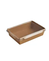 Caserole meniuri cu capac transparent – 100 buc/set