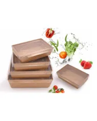 Caserole meniuri cu capac transparent – 100 buc/set