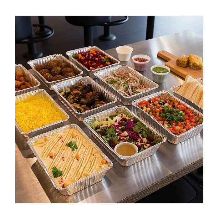Tăvi aluminiu XXL Gastronom – 10 buc/set, cu capac