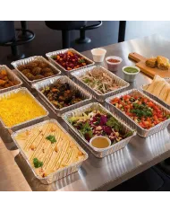 Tăvi aluminiu XXL Gastronom – 10 buc/set, cu capac