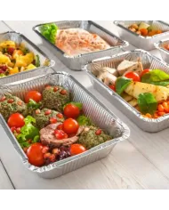 Tăvi aluminiu XXL Gastronom – 10 buc/set, cu capac