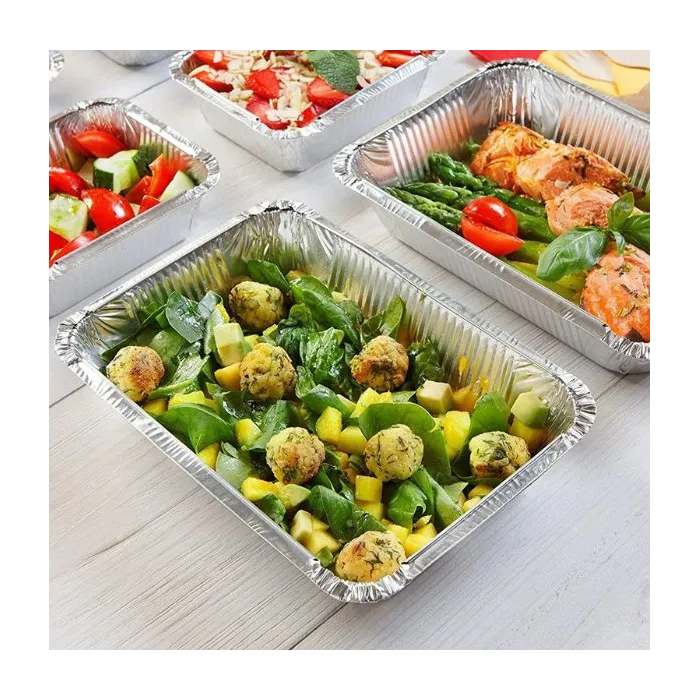 Tăvi aluminiu XXL Gastronom – 10 buc/set, cu capac