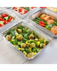 Tăvi aluminiu XXL Gastronom – 10 buc/set, cu capac
