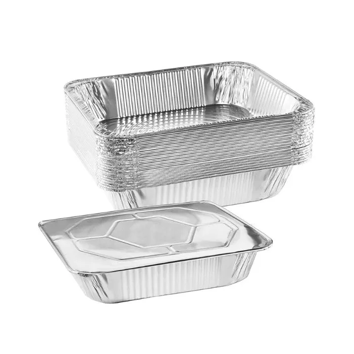 Tăvi aluminiu XXL Gastronom – 10 buc/set, cu capac