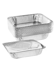 Tăvi aluminiu XXL Gastronom – 10 buc/set, cu capac