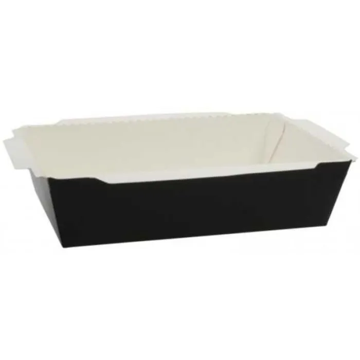 Caserole meniuri negre cu capac transparent – 100/set