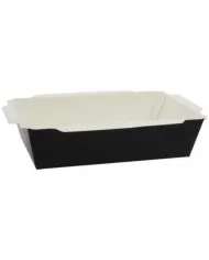 Caserole meniuri negre cu capac transparent – 100/set