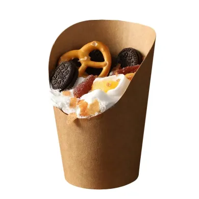 PAHARE DIN CARTON KRAFT NATUR PENTRU WRAP SI DESERT (55 buc/set)