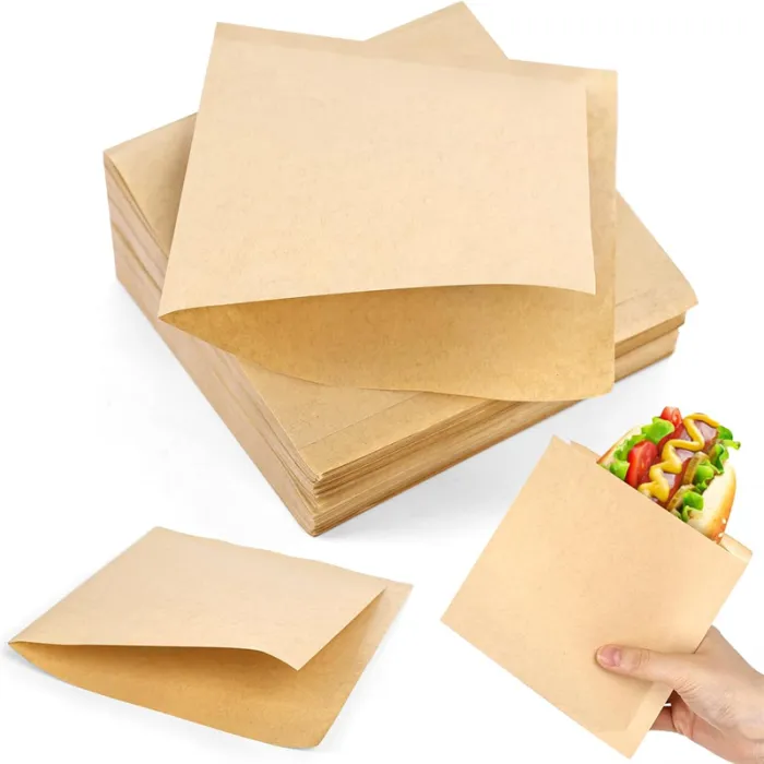 Alege setul de 2000 colțare hârtie natur, dimensiuni 16x16 cm. Perfecte pentru ambalarea sandwich-urilor, prăjiturilor sau burge