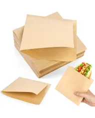 Alege setul de 2000 colțare hârtie natur, dimensiuni 16x16 cm. Perfecte pentru ambalarea sandwich-urilor, prăjiturilor sau burge