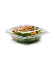 Boluri salată transparente pătrate cu capac – 50 buc/set