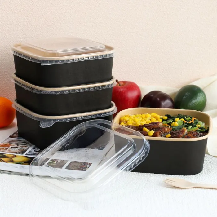 BOL SALATA PATRAT KRAFT NATUR-NEGRU(50buc/set)