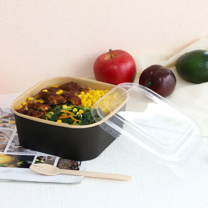 BOL SALATA PATRAT KRAFT NATUR-NEGRU(50buc/set)