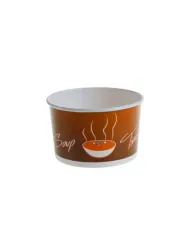 Bol din carton „TIME” cu capac pentru supă – 450 ml / 520 ml (100 buc/set)