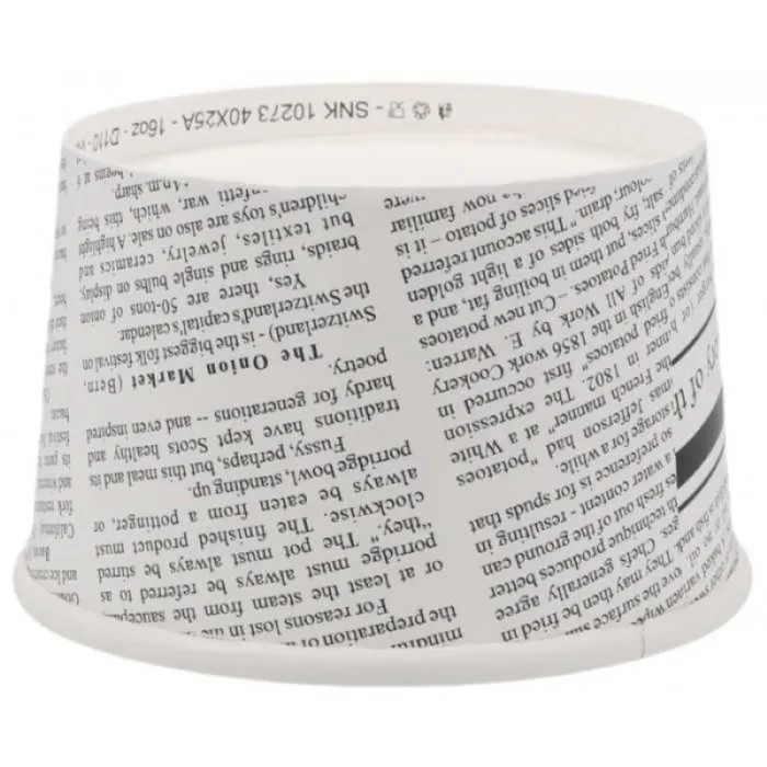 Boluri supă din carton model Ziar – 470 ml (100 buc/set)