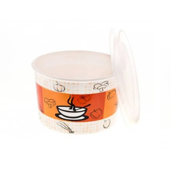 Bol supă color cu capac – 480 ml (100 buc/set)