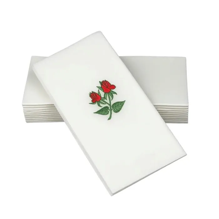 SERVETELE CU BUZUNAR PENTRU TACAMURI, TRANDAFIR, 43X43 cm (75 BUC/SET)