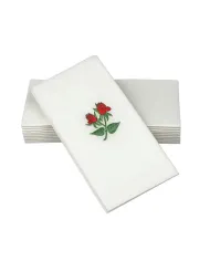 SERVETELE CU BUZUNAR PENTRU TACAMURI, TRANDAFIR, 43X43 cm (75 BUC/SET)