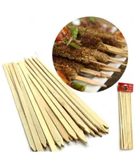 Bețe frigărui și kebab plate 200 buc/set – din lemn natural pentru grătar și catering