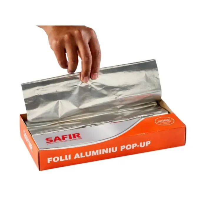 Folie aluminiu POP-UP 30×27,3 cm – foi pre-tăiate pentru gătit și ambalare