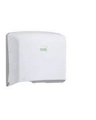 Dispenser Prosop ZZ 200 Foi White este soluția ideală pentru distribuirea igienică a prosoapelor de hârtie pliate tip ZZ (Z/V)