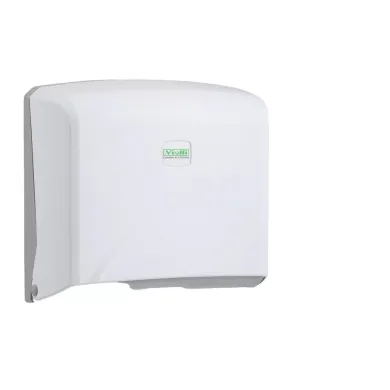 Dispenser Prosop ZZ 200 Foi White este soluția ideală pentru distribuirea igienică a prosoapelor de hârtie pliate tip ZZ (Z/V)