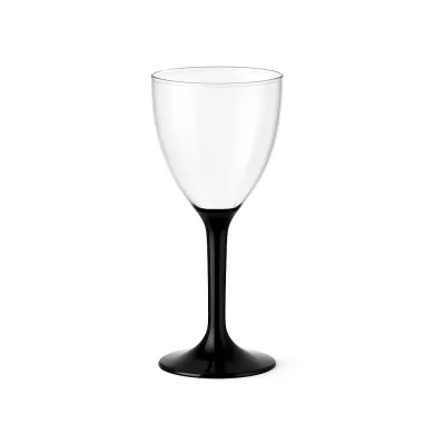 PAHARE PLASTIC PENTRU VIN CU PICIOR NEGRU