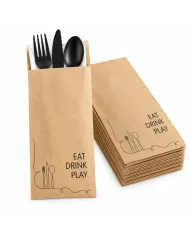 Pungi pentru tacâmuri „EAT DRINK PLAY” (2000 buc/set)