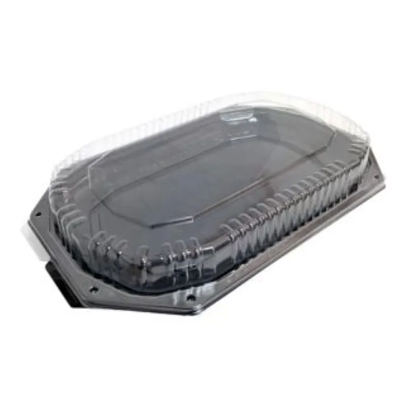 "Platou catering cu capac 45x30cm, set 10 buc. Perfect pentru evenimente, livrări și prezentarea preparatelor. Design practic și