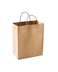 "Sacoșe din hârtie cu mâner de sfoară, 26x17x28 cm, set 50 buc. Ideale pentru cadouri, cumpărături sau afaceri. Eco-friendly și