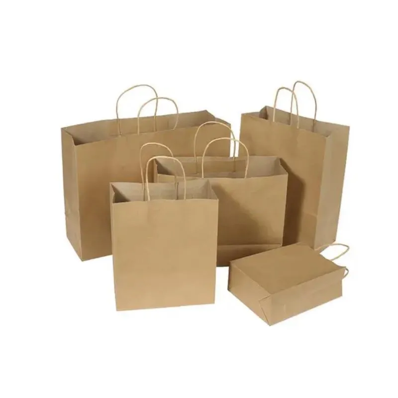 "Sacoșe din hârtie cu mâner de sfoară, 26x17x28 cm, set 50 buc. Ideale pentru cadouri, cumpărături sau afaceri. Eco-friendly și