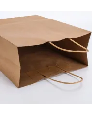 "Sacoșe din hârtie cu mâner de sfoară, 26x17x28 cm, set 50 buc. Ideale pentru cadouri, cumpărături sau afaceri. Eco-friendly și