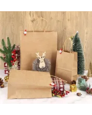 "Sacoșe din hârtie cu mâner de sfoară, 26x17x28 cm, set 50 buc. Ideale pentru cadouri, cumpărături sau afaceri. Eco-friendly și