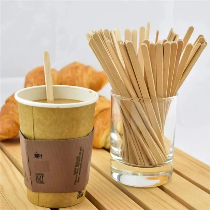 Paletine din lemn pentru cafea, set de 1000 bucăți. Soluția prietenoasă cu mediul pentru amestecarea băuturilor calde sau reci."