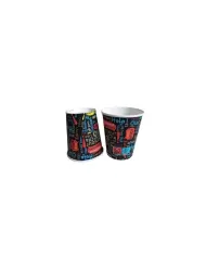 Alege paharele din carton negru Ola, set de 100 buc, capacitate 7 oz (200 ml). Ideale pentru cafea, ceai sau sucuri, cu un desig