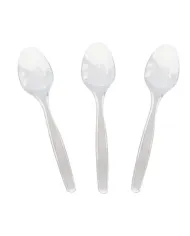 Alege setul de linguri din plastic transparent, 100 bucăți. Ideale pentru evenimente, catering sau uz zilnic. Rezistente, igieni