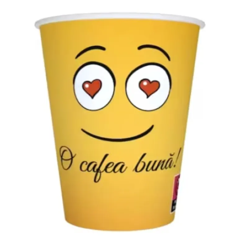 Pahare carton smiley face Pahare carton personalizate smiley face