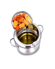 Oală pentru prăjit Oală cu termometru Oală cu capac Oală inox Oală 2.2L