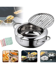 Oală pentru prăjit Oală cu termometru Oală cu capac Oală inox Oală 2.2L