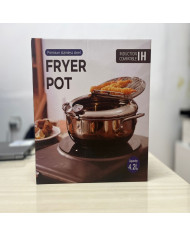 Oală pentru prăjit Oală cu termometru Oală cu capac Oală inox Oală 2.2L