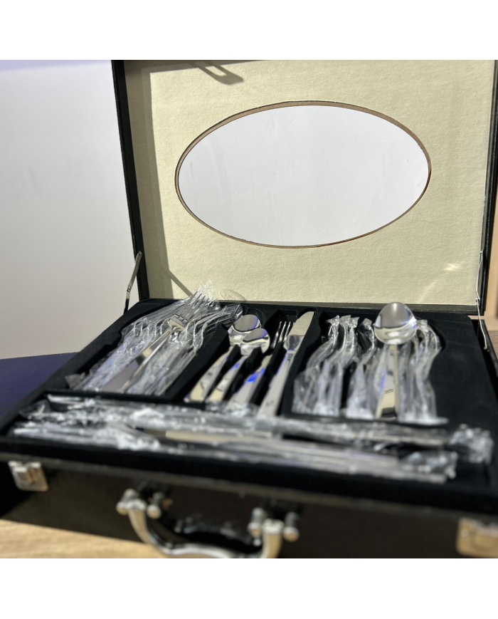 Set tacâmuri inox Tacâmuri 24 piese Set tacâmuri complet Tacâmuri din inox Tacâmuri cu suport