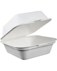 Caseroale biodegradabile pentru burger, rezistente și eco-friendly. Set 50 bucăți, ideale pentru fast-food, catering și livrări.
